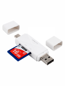 Орбита OT-PCR16 Белый картридер OTG (TF, SD, microUSB, Type-C)